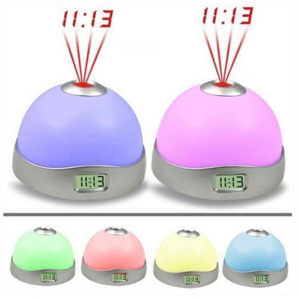Ceas digital multicolor cu alarma si proiectie