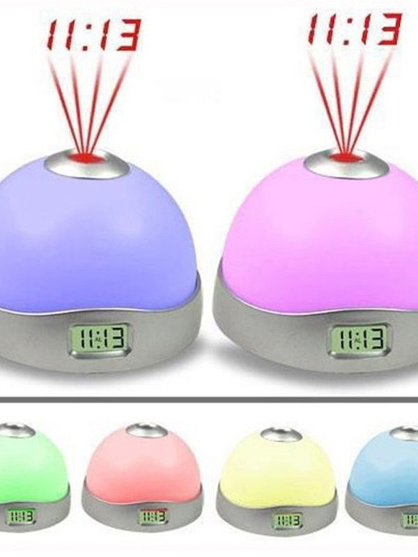 Ceas digital multicolor cu alarma si proiectie