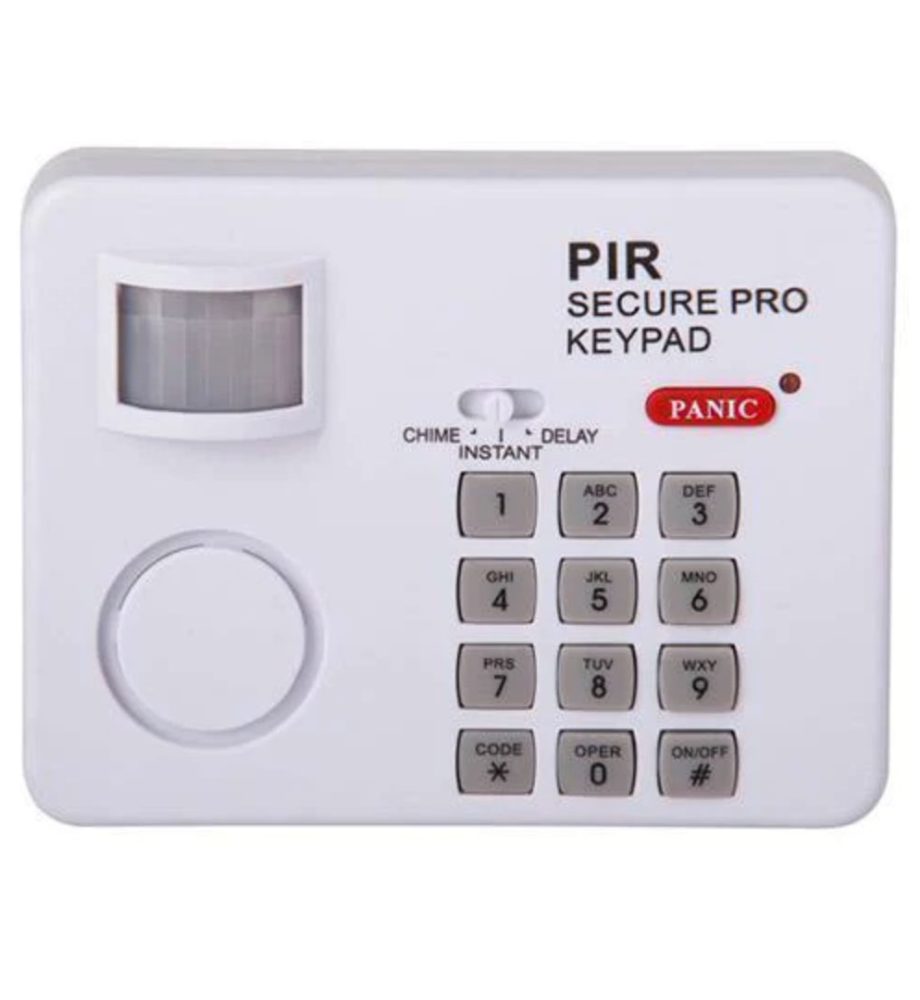 Alarma wireless cu senzor de miscare si cod de blocare, deblocare, buton de panica