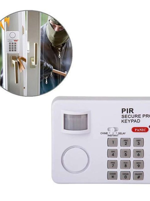 Alarma wireless cu senzor de miscare si cod de blocare, deblocare, buton de panica