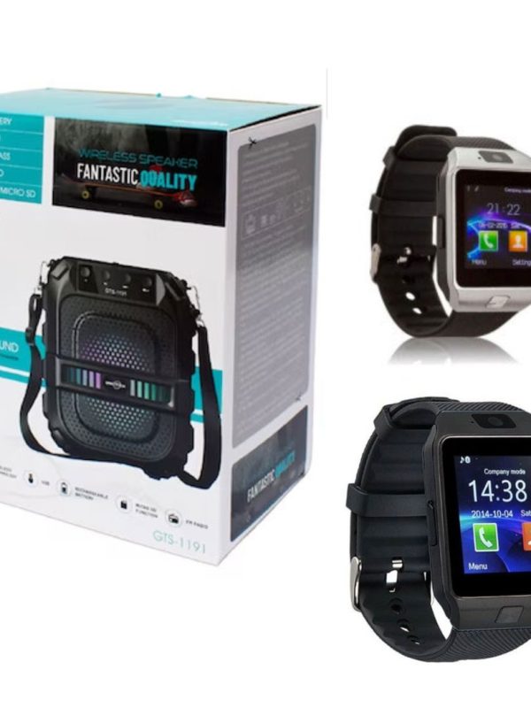 Boxa portabila, GTS-1191, cu Bluetooth, Wireless, difuzor 6.5”, Bluetooth, Extra Bass + Ceas Inteligent, conectare bluetooth!