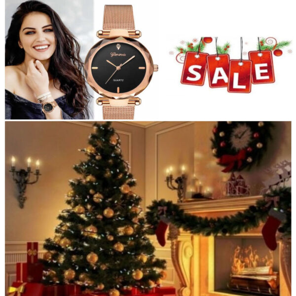 Brad artificial de Craciun, Premium, 1.8m inaltime + Suport, COMPLET impodobit cu instalatie luminoasa, beteala, globuri, decoratiuni + CADOU SPECIAL 1 Ceas elegant Luxury!