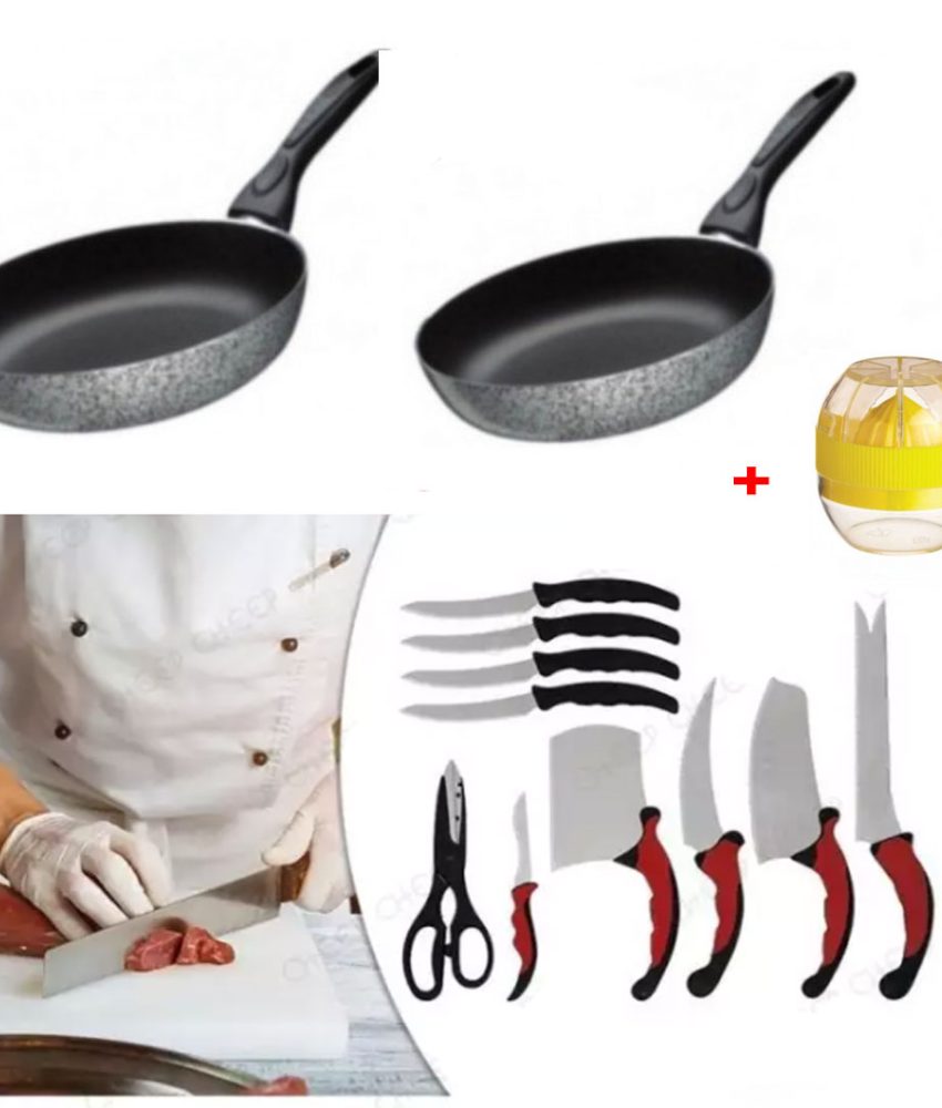 Cutite ultra performante Contour Pro V Knives, Set 11 bucati, forjate la cald, cu suport magnetic + Set 2 Tigai teflon non-stick + CADOU 1 Storcator de citrice!