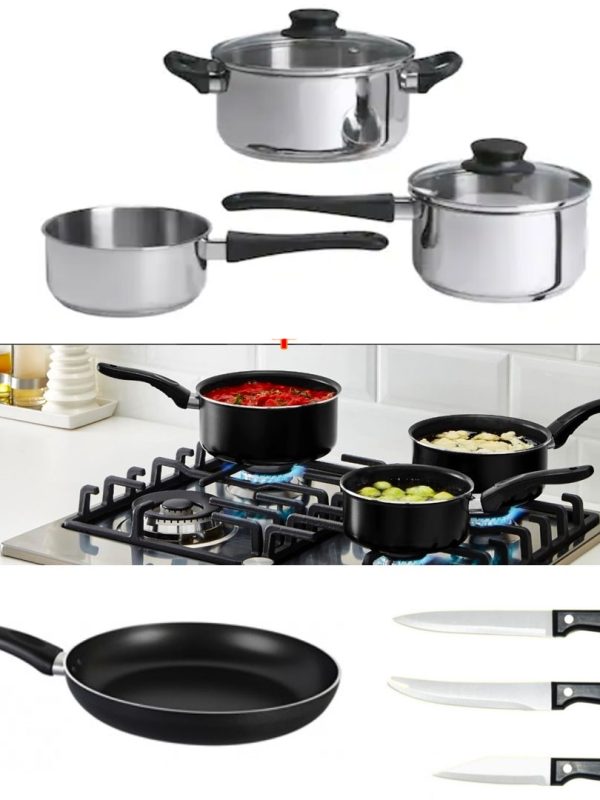 Oale Inox 5 piese + Capace + Set 3 Cratite Teflon + CADOU o tigaie Teflon! La 2 oferte comandate ai un set de cutite inox
