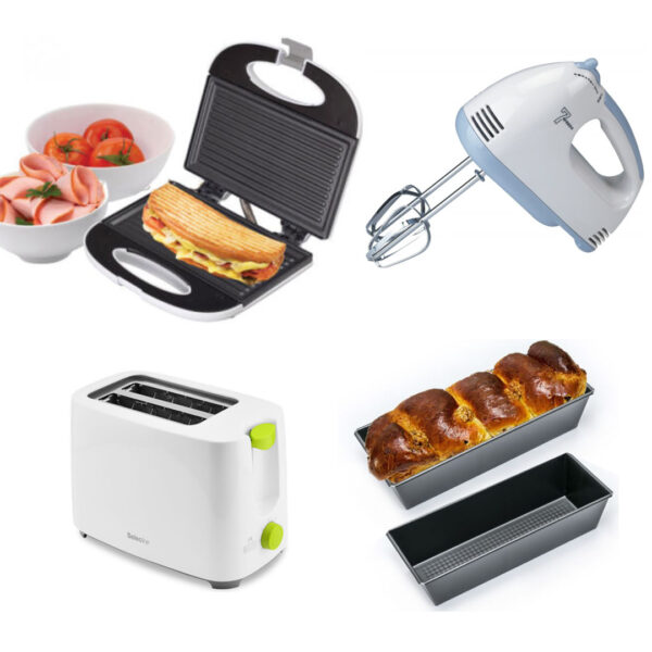 Mixer electric, 7 viteze, 4 palete + Prajitor paine toaster + Sandwich maker grill Panini + CADOU o tava de cozonac/chec!