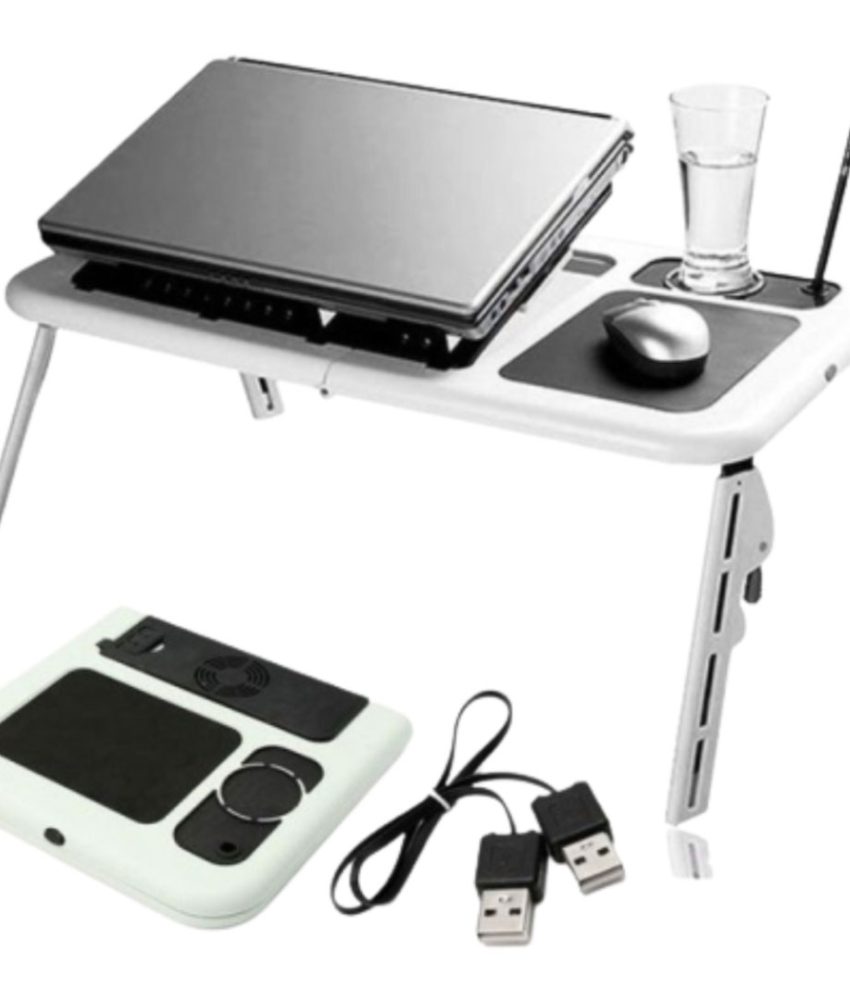 Masa laptop E-Table, cooler, 2 ventilatoare, suport pentru mouse si pahar