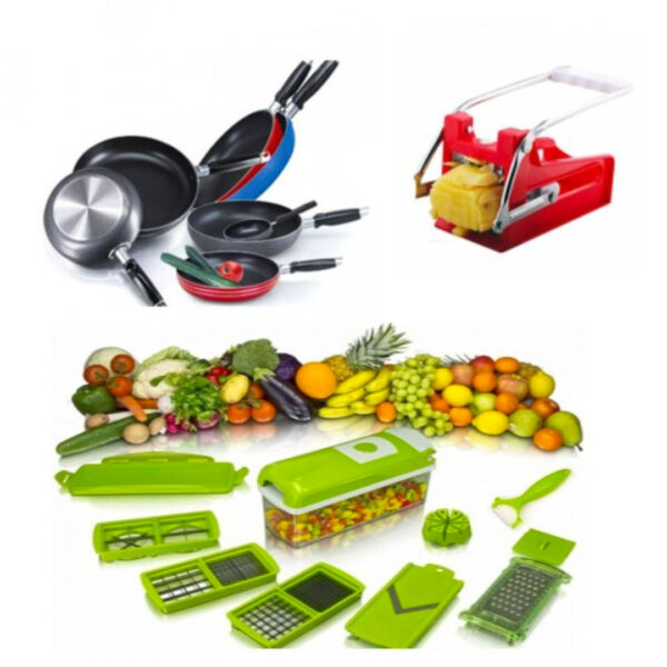 Razatoarea Nicer Dicer, 11 moduri de taiere + Feliator cartofi inox + CADOU Tigaie teflon!