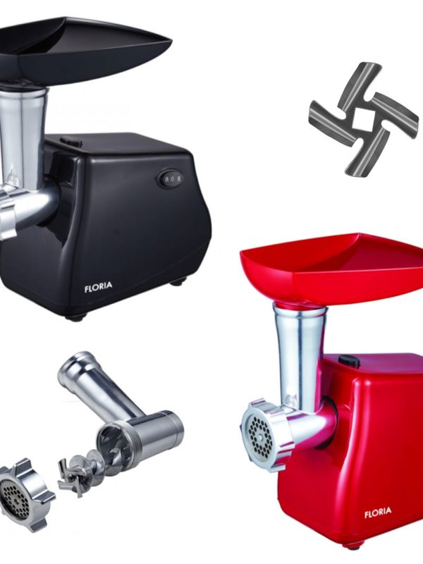 Masina de tocat carne Victronic MG5002, Rosu/Negru, Putere 1200W, Accesorii umplut carnati, Functie revers,1.6kg/min