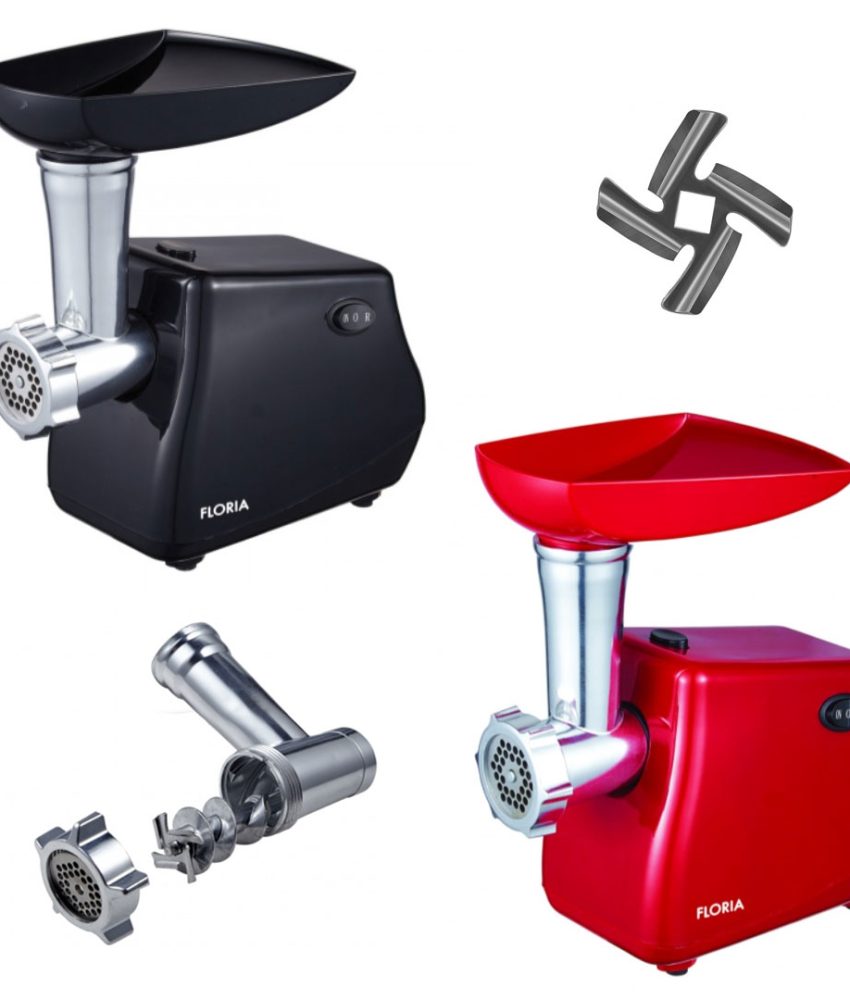 Masina de tocat carne Victronic MG5002, Rosu/Negru, Putere 1200W, Accesorii umplut carnati, Functie revers,1.6kg/min