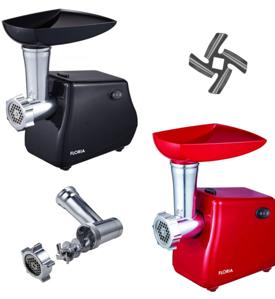 Masina de tocat carne Victronic MG5002, Rosu/Negru, Putere 1200W, Accesorii umplut carnati, Functie revers,1.6kg/min