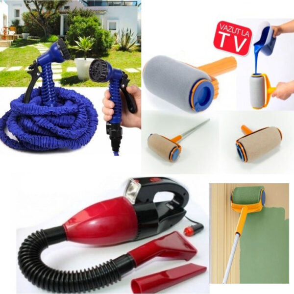 Furtun Extensibil Magic Hose 30m + Pistol de Stropit + Trafalet 2 in 1 + Aspirator portabil Vacuum Cleaner!
