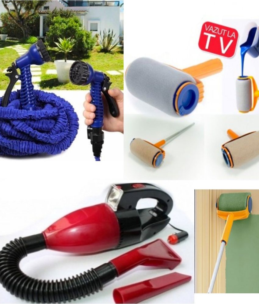 Furtun Extensibil Magic Hose 30m + Pistol de Stropit + Trafalet 2 in 1 + Aspirator portabil Vacuum Cleaner!