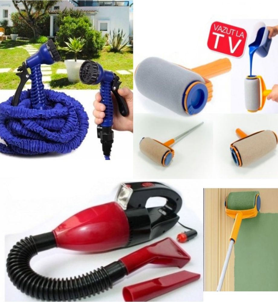 Furtun Extensibil Magic Hose 30m + Pistol de Stropit + Trafalet 2 in 1 + Aspirator portabil Vacuum Cleaner!