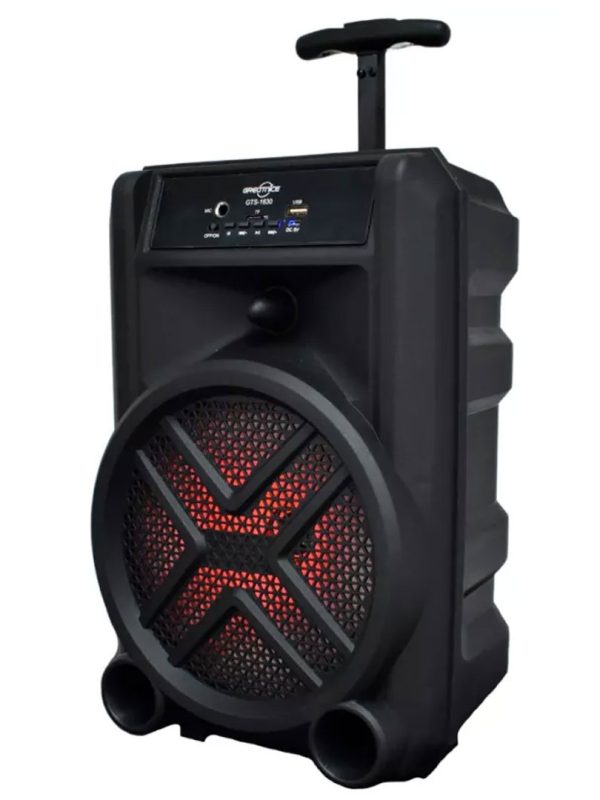 Boxa bluetooth Portabila GTS 1630, difuzor 8 inch, 200w, karaoke, bass puternic + Microfon, 200 W, USB, Micro SD, Radio FM, Aux, la doar 149 ron redus de la 399!