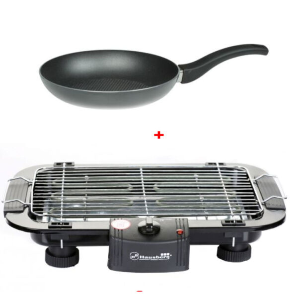 Gratar electric Hausberg, HB 530, cu termostat + CADOU O TIGAIE Teflon Profesionala