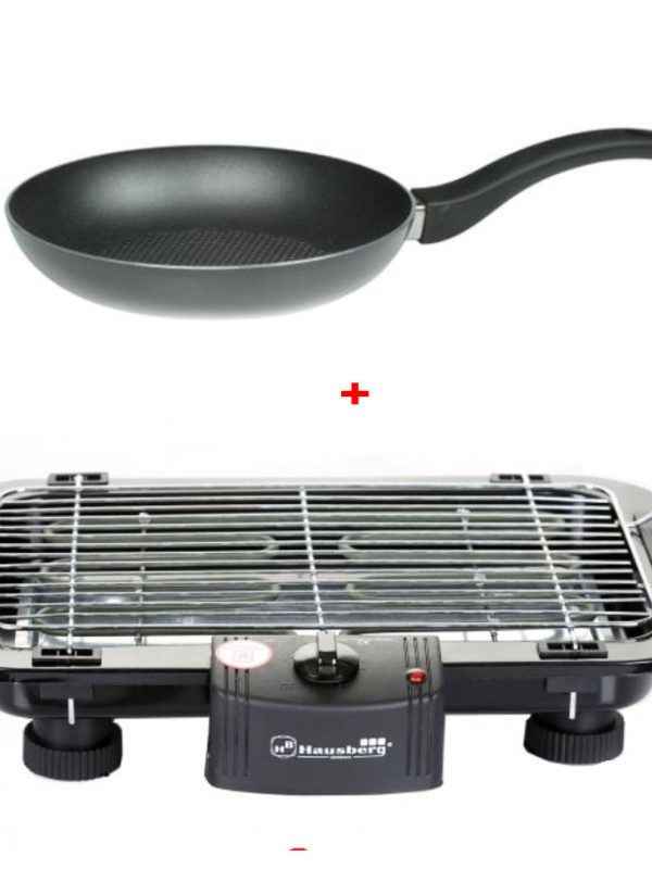 Gratar electric Hausberg, HB 530, cu termostat + CADOU O TIGAIE Teflon Profesionala