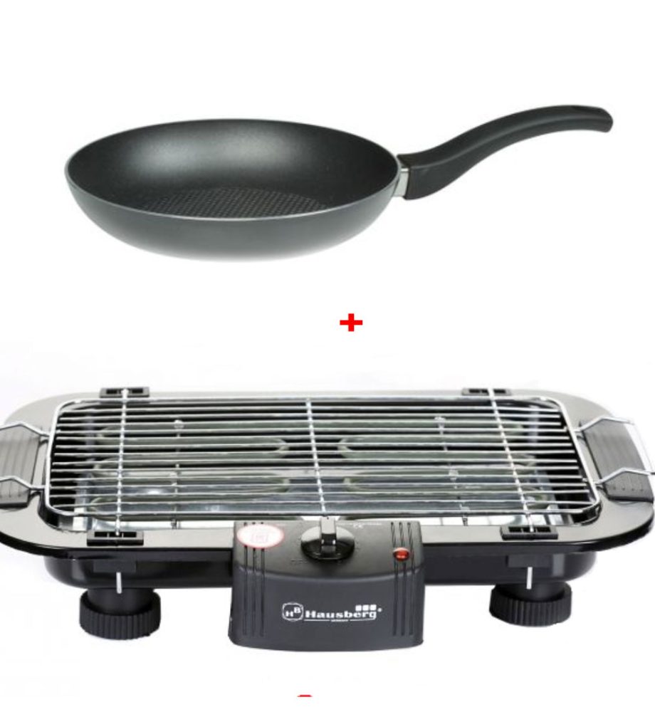 Gratar electric Hausberg, HB 530, cu termostat + CADOU O TIGAIE Teflon Profesionala
