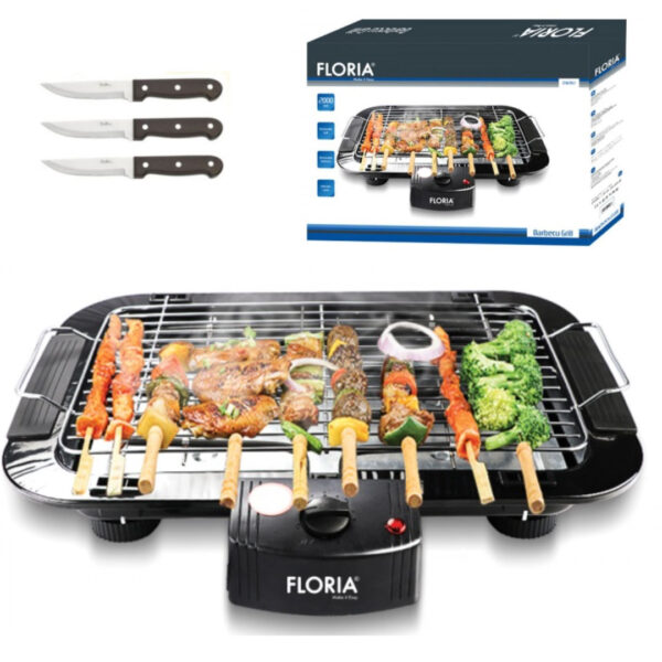 Gratar electric ZLN 2867, putere 2000 W, 50Hz + Cadou Set 3 cutite inox!