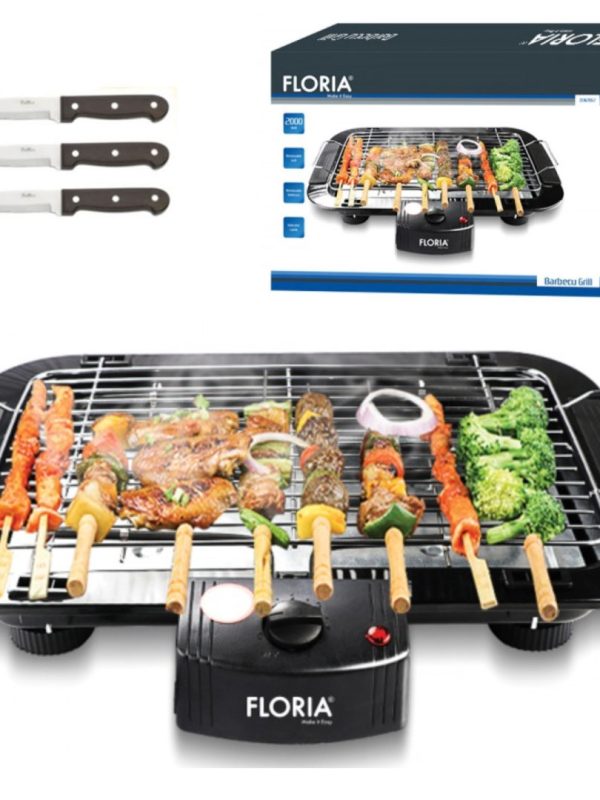 Gratar electric ZLN 2867, putere 2000 W, 50Hz + Cadou Set 3 cutite inox!