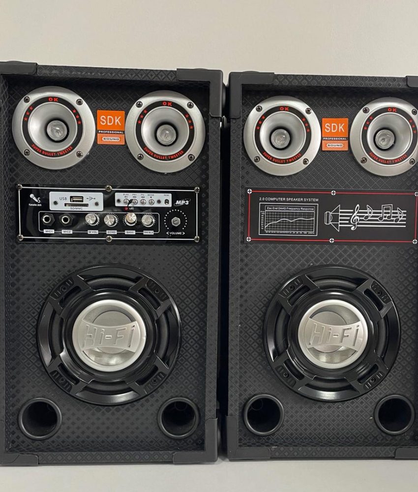 Sistem Audio Profesional 2 Boxe SDK LT-601, Bluetooth, Microfon, Telecomanda, Bass