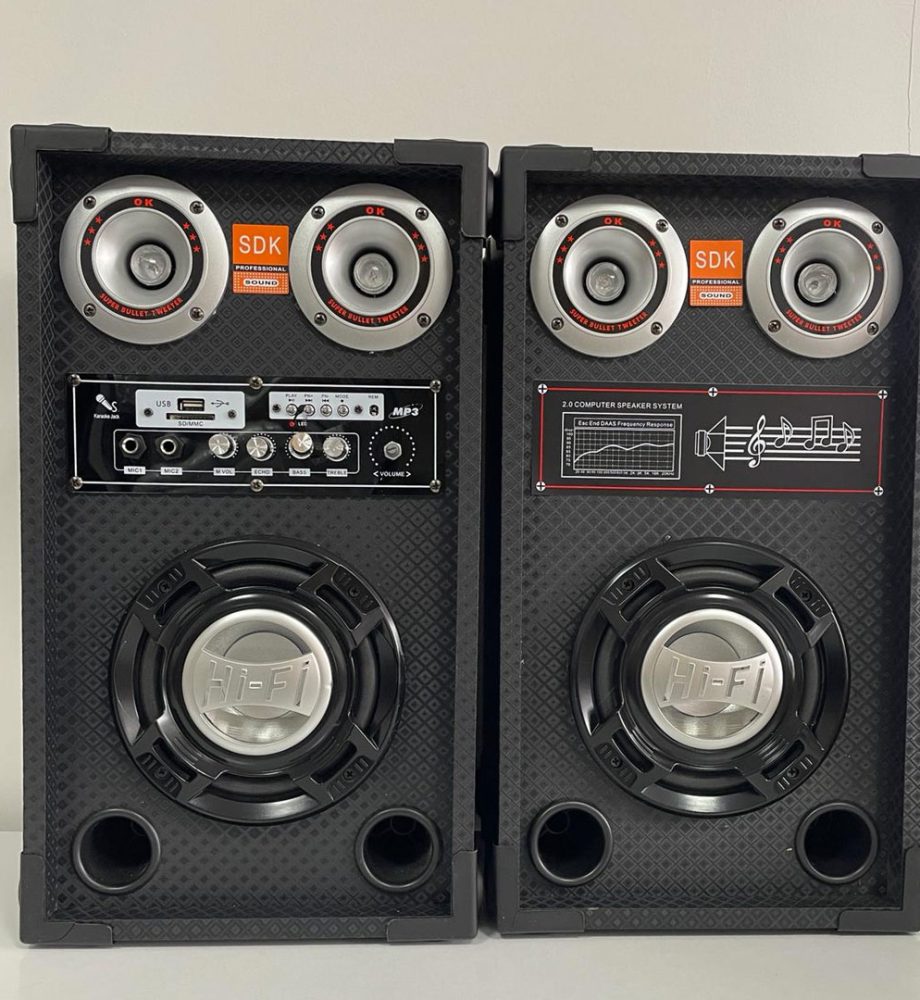 Sistem Audio Profesional 2 Boxe SDK LT-601, Bluetooth, Microfon, Telecomanda, Bass
