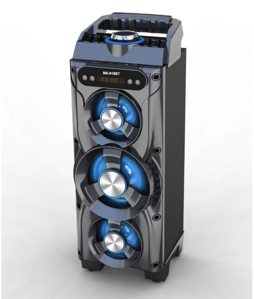 NOU! Boxa Bluetooth cu 3 difuzoare, MS 618BT, Wifi, Radio, Mp3, 100W, USB, leduri
