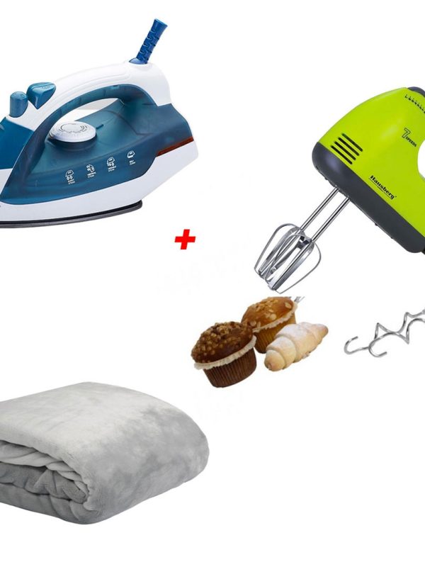 Fier de calcat cu aburi Ultra Slide + Mixer electric, 7 viteze + CADOU 1 Patura pufoasa fleece