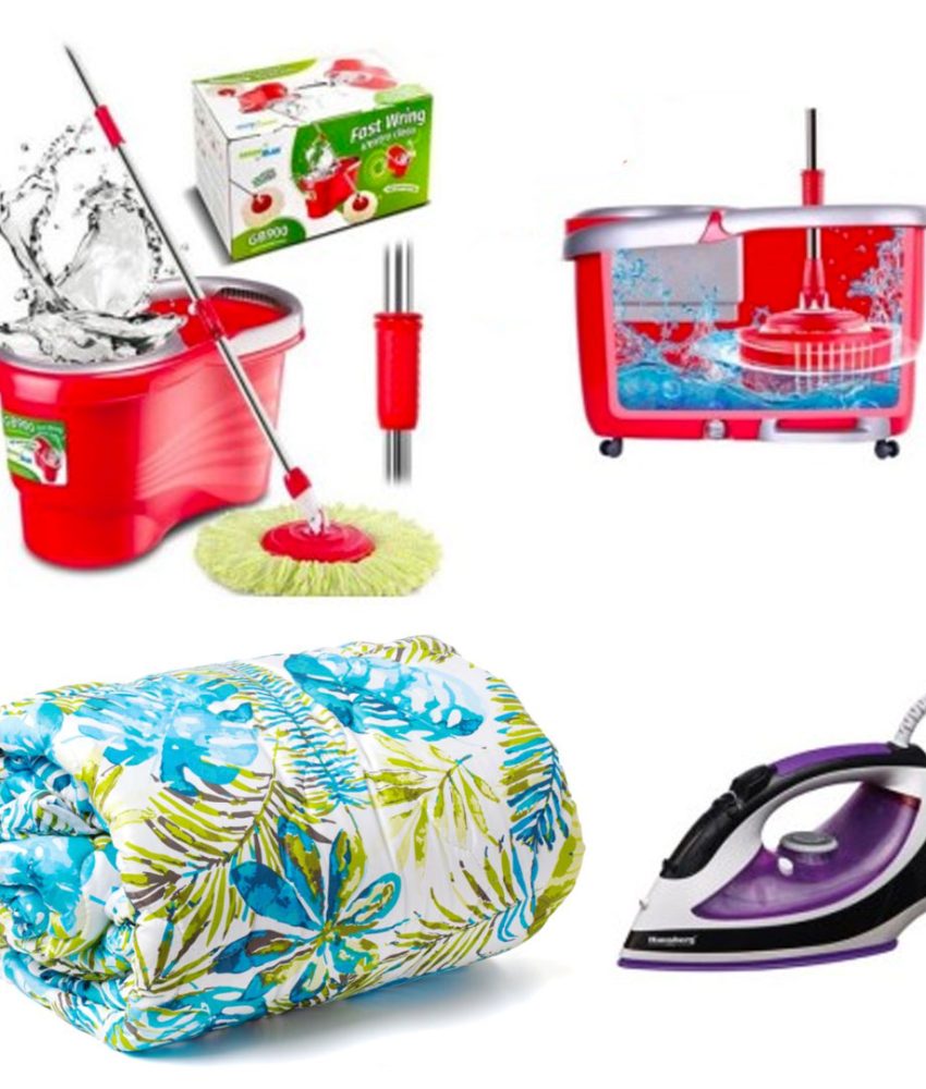 Pilota Deluxe toamna-iarna pentru pat dublu 180/210cm, diferite modele + Mop Rotativ Profesional Hurricane Spin cu Galeata + Cadou Fier de calcat cu abur Ultra Slide!