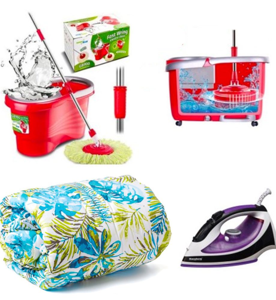 Pilota Deluxe toamna-iarna pentru pat dublu 180/210cm, diferite modele + Mop Rotativ Profesional Hurricane Spin cu Galeata + Cadou Fier de calcat cu abur Ultra Slide!