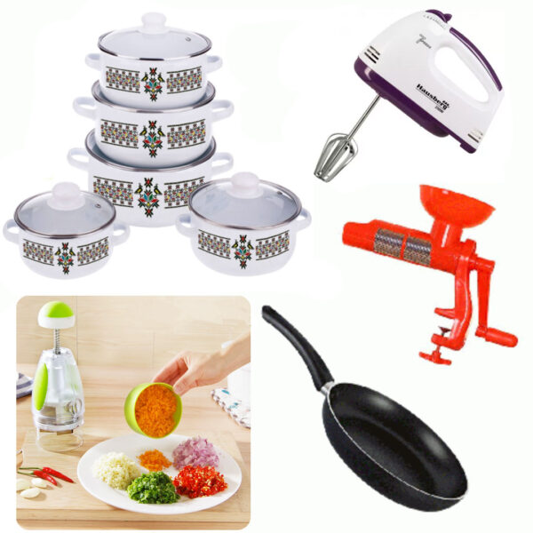 Oale set 10 piese + Mixer electric + Storcator de rosii + Tigaie teflonata! La 2 oferte comandate primesti un robot de bucatarie!