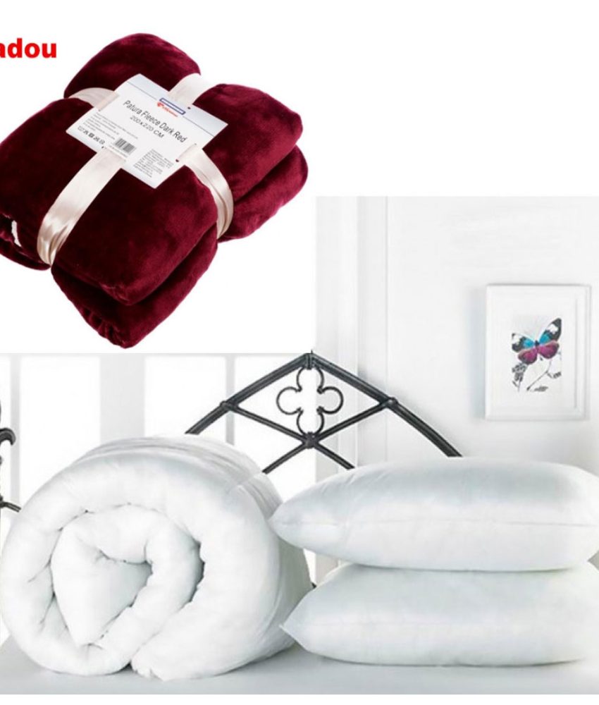 Pilota calitate premium pentru pat dublu + 2 Perne 50x70cm + Cadou 1 patura pufoasa fleece!