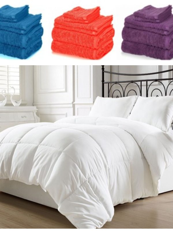 Pilota hoteliera pentru pat dublu 180/200cm + Set 6 prosoape bumbac Pakistanez!