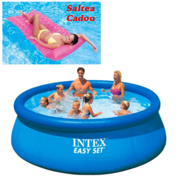 Piscina gonflabila, rotunda, BestWay FastSet, 244 x 61 cm, 1880 L + CADOU 1 Saltea gonflabila de plaja!