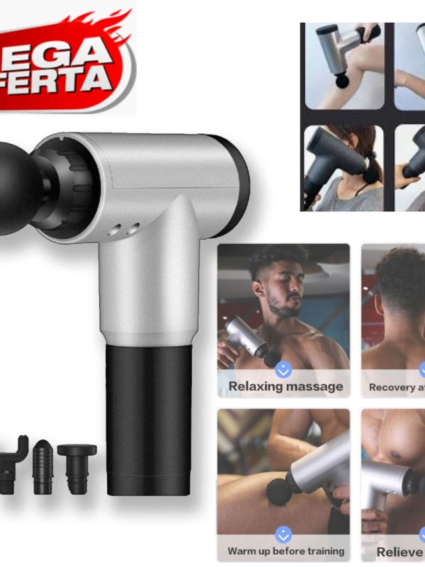 Aparat Masaj Intens profesional TIP PISTOL, Masaj Slabire, Anticelulitic, Tonifiere, Relaxare, 6 Trepte de Viteza, 4 Capete Interschimbabile!