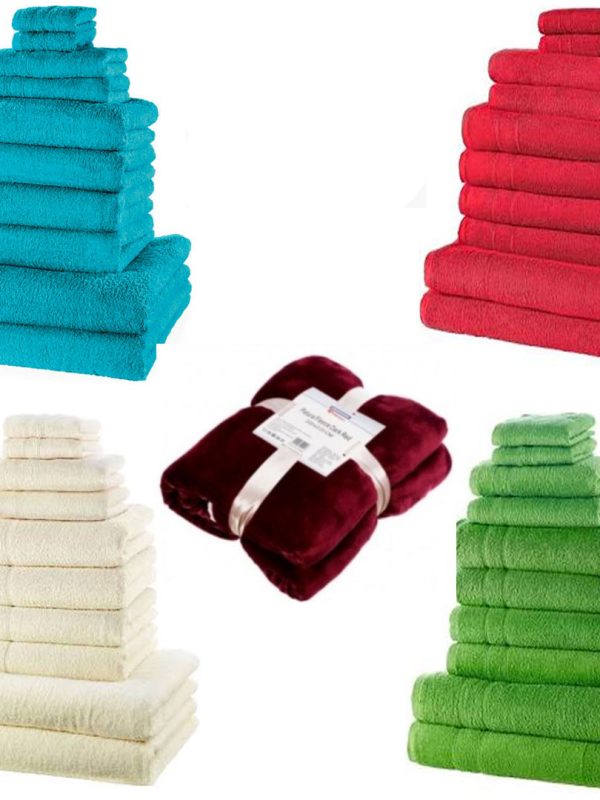 Prosoape Luxury, 420g, 100% bumbac Pakistan, gama hoteliera, Set mixt 10 bucati + CADOU o patura pufoasa fleece!