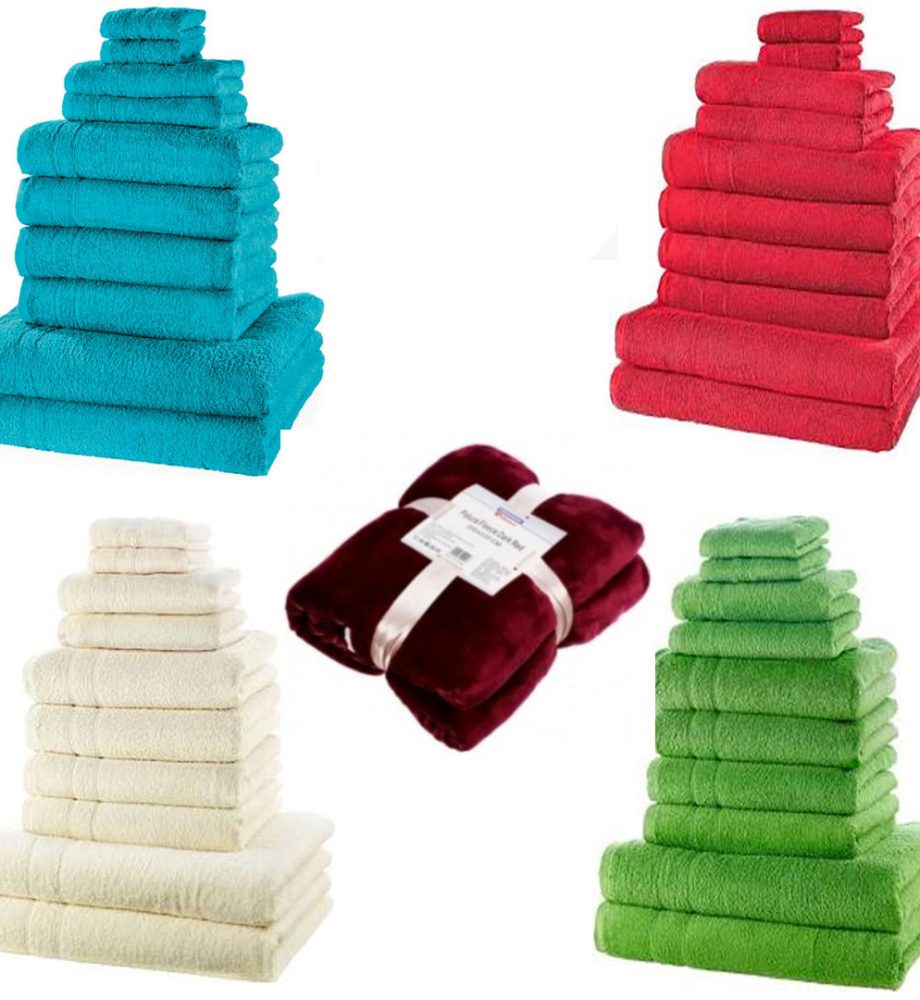 Prosoape Luxury, 420g, 100% bumbac Pakistan, gama hoteliera, Set mixt 10 bucati + CADOU o patura pufoasa fleece!