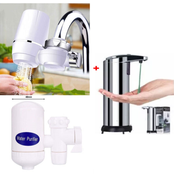 Robinet cu Filtru pentru purificarea apei, Water Purifier + Dozator sapun lichid 500ml, la doar 89 Lei!