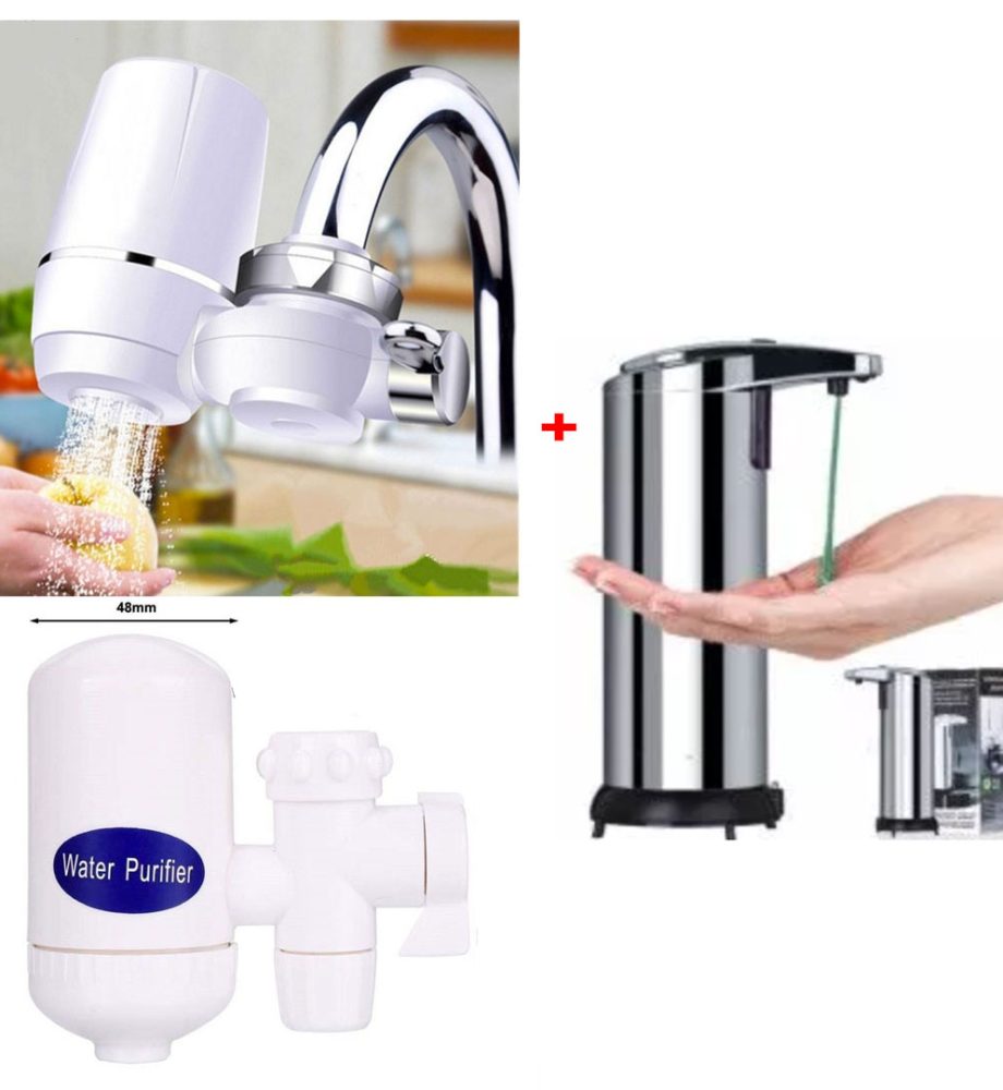 Robinet cu Filtru pentru purificarea apei, Water Purifier + Dozator sapun lichid 500ml, la doar 89 Lei!