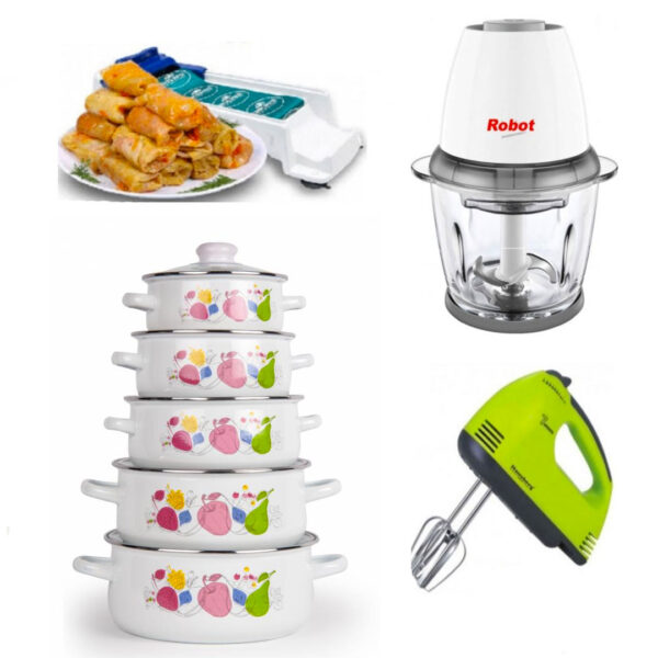 Oale si Cratite, 10 Piese, Vanora Fabiana, editie Limitata + Robot Electric Chopper/Tocator + Aparat de facut sarmale + Mixer electric Cadou