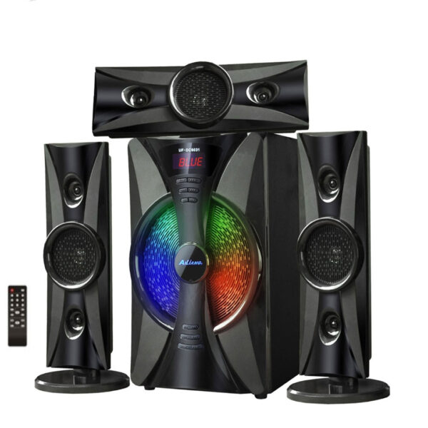 Sistem Audio Multimedia Profesional 3+1 cu Subwoofer, Display digital, Telecomanda, Wireless, Bluetooth, Radio FM