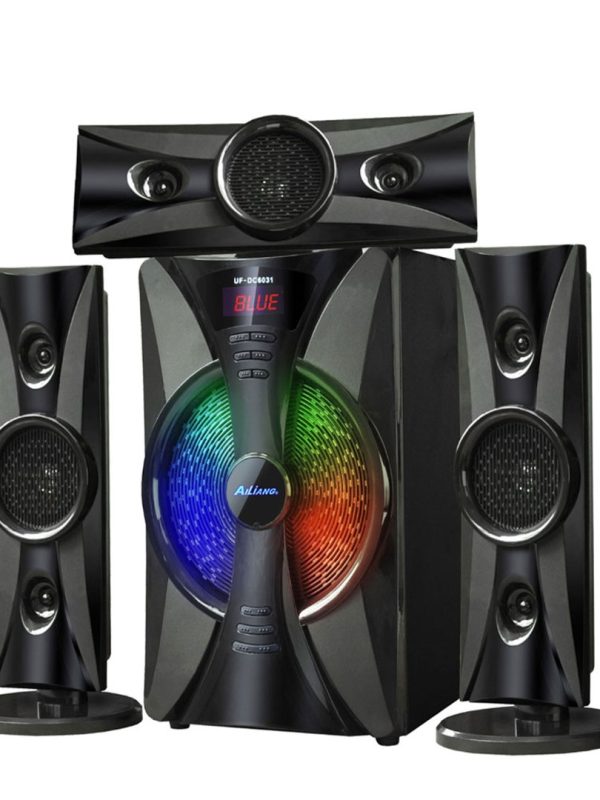 Sistem Audio Multimedia Profesional 3+1 cu Subwoofer, Display digital, Telecomanda, Wireless, Bluetooth, Radio FM
