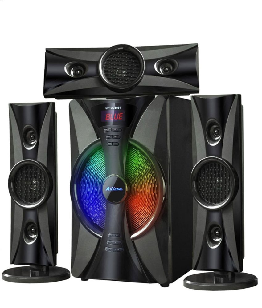 Sistem Audio Multimedia Profesional 3+1 cu Subwoofer, Display digital, Telecomanda, Wireless, Bluetooth, Radio FM