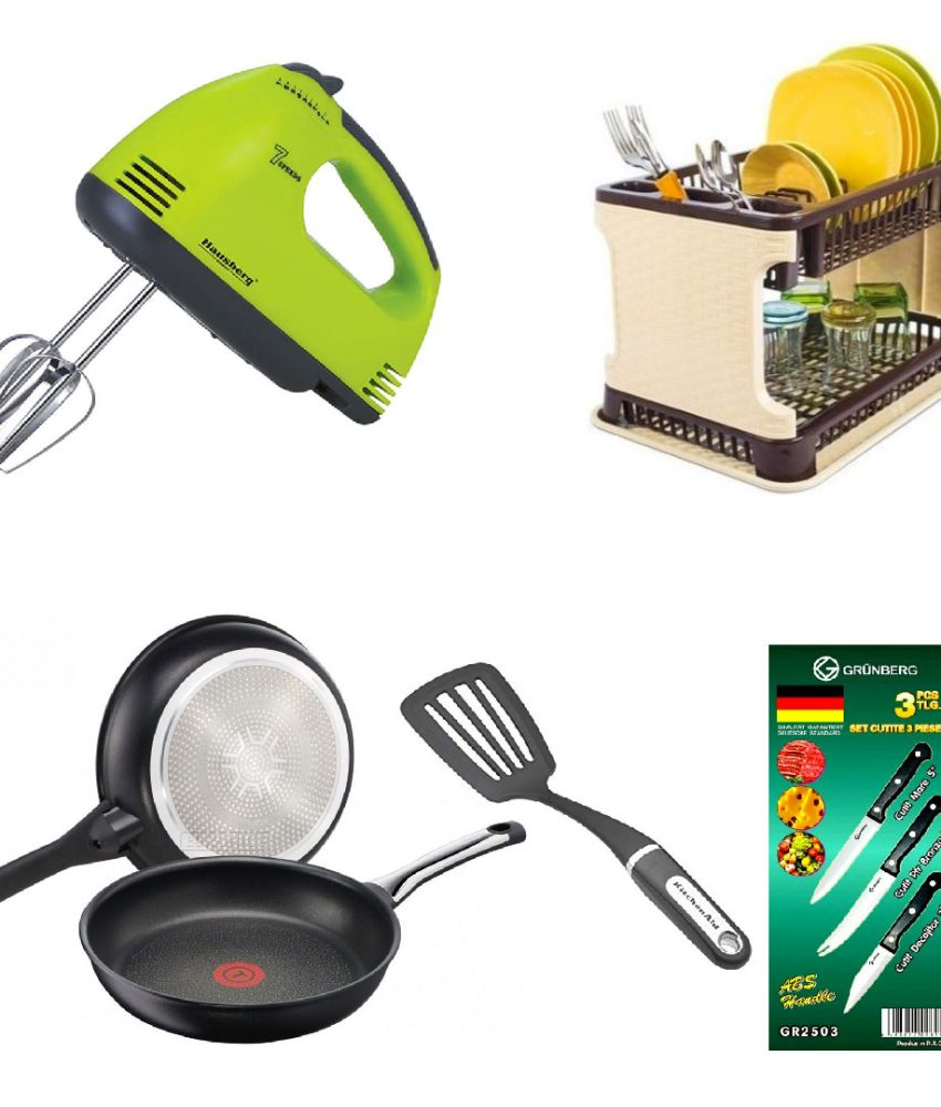 Mixer electric + Set 2 Tigai + Suport de vase etajat tip RATAN + CADOU 1 Spatula + 1 Set 3 cutite inox