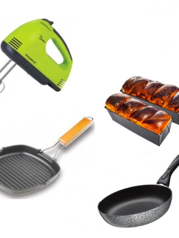 Mixer electric + Tigaie Grill non-stick cu maner pliabil + Tigaie teflon Delice 24cm + CADOU 2 tavi de cozonac