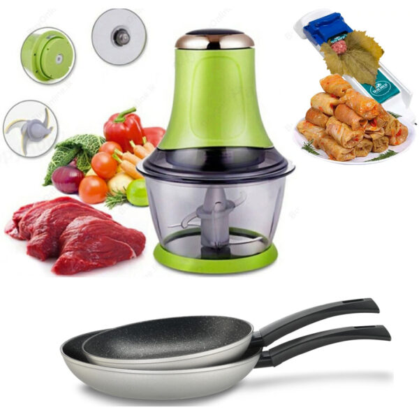 Robot Electric Chopper/Tocator + Set 2 Tigai Teflon Delis + CADOU 1 Aparat de rulat sarmale, Dolmer!