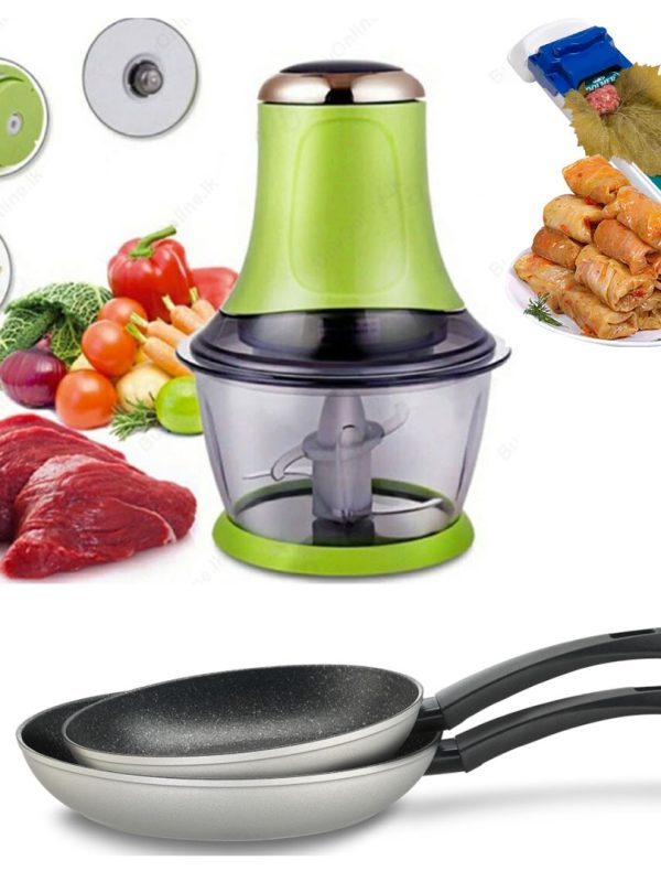 Robot Electric Chopper/Tocator + Set 2 Tigai Teflon Delis + CADOU 1 Aparat de rulat sarmale, Dolmer!