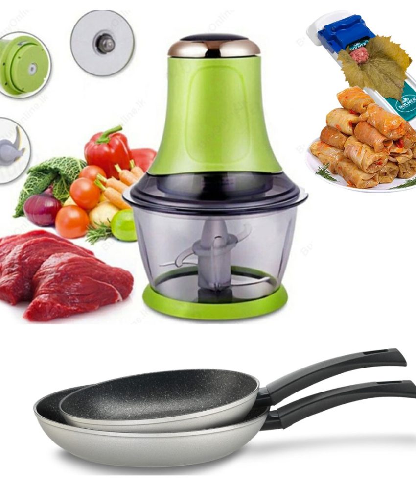 Robot Electric Chopper/Tocator + Set 2 Tigai Teflon Delis + CADOU 1 Aparat de rulat sarmale, Dolmer!