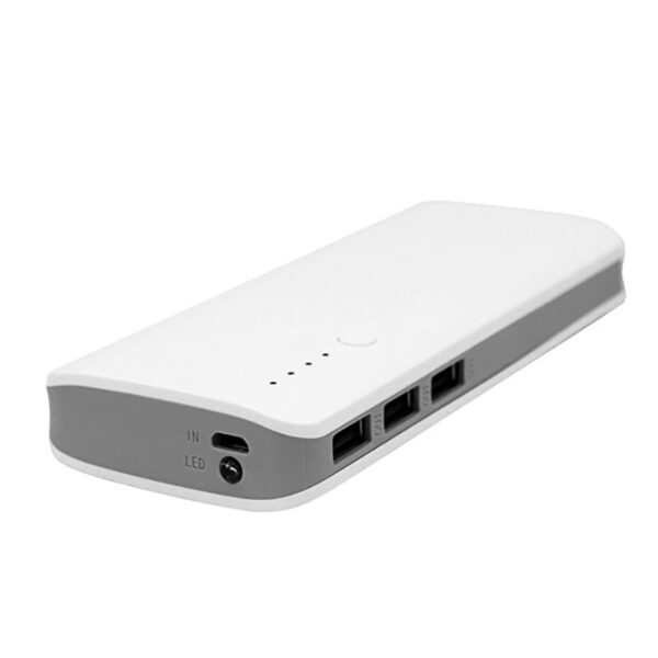 Baterie externa portabila, 10.000 mAh, 5V, 3 porturi USB, lanterna LED