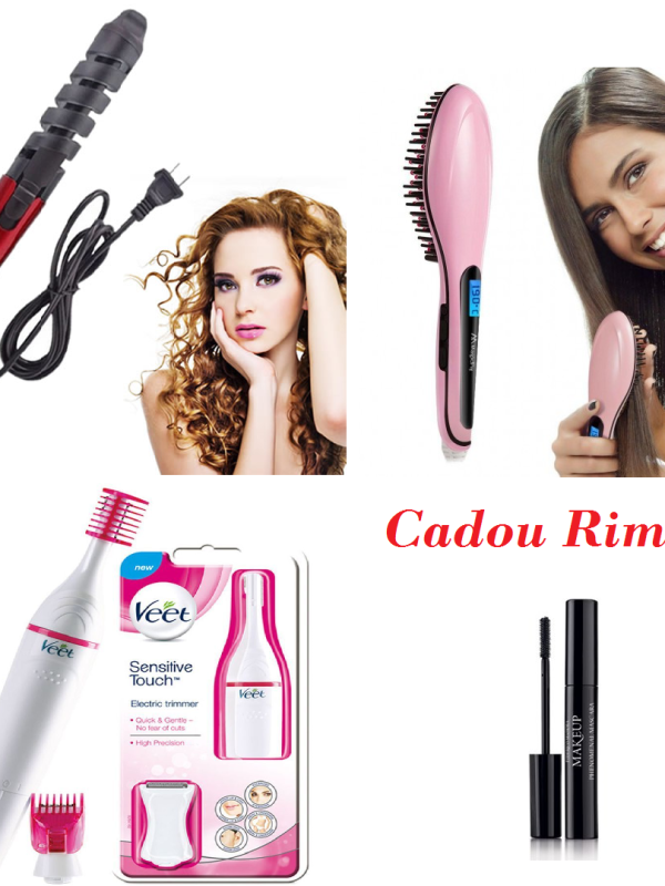 Perie ceramica de indreptat parul + Ondulator ceramic, profesional + Epilator Trimmer Veet Sensitive Precision + CADOU 1 rimel