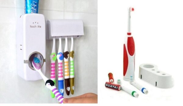 Periuta de dinti electrica + Dozator pasta dinti cu Suport periute